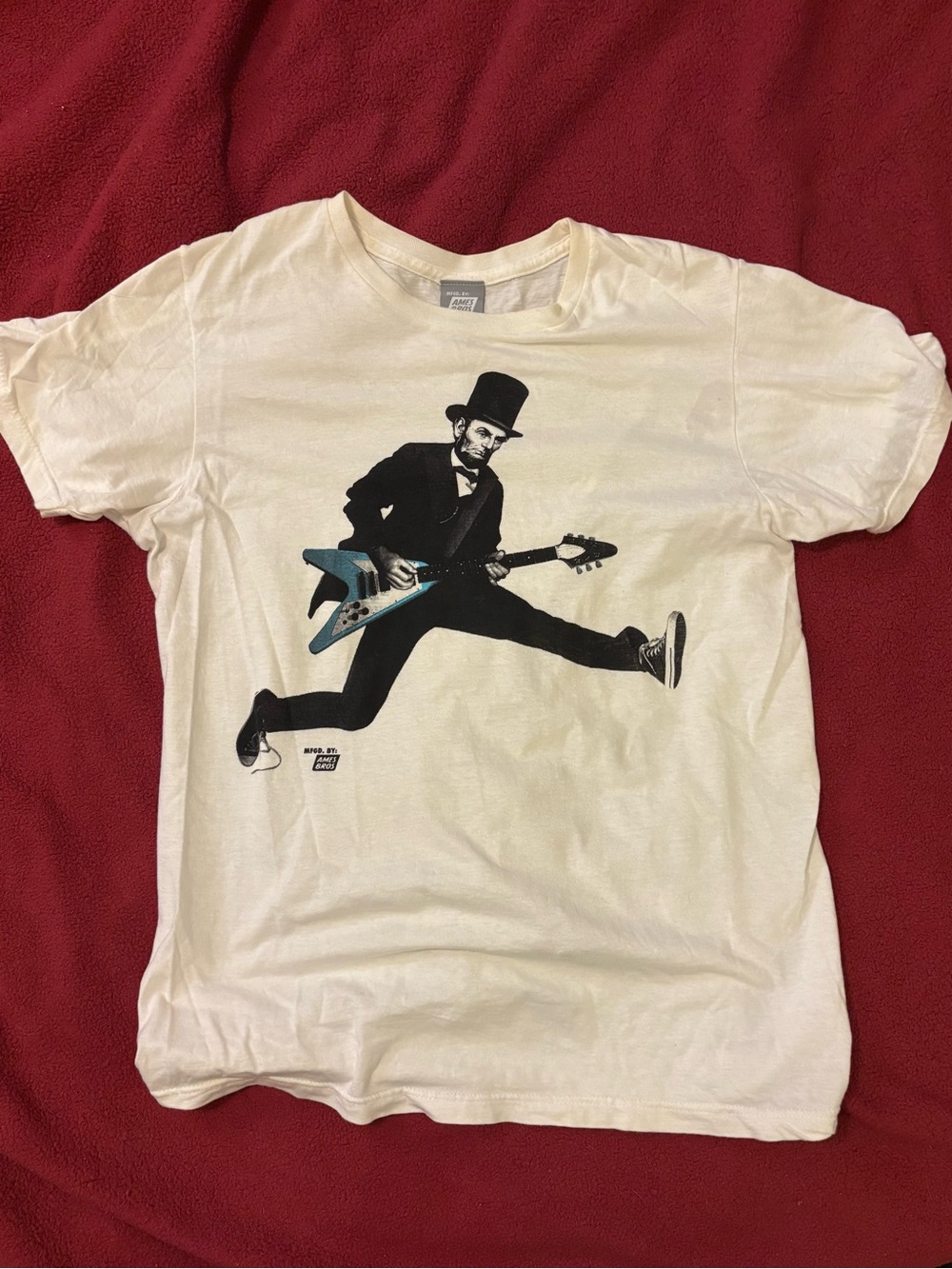 Lincoln Rocking Out with Flying V Electric Guitar T-Shirt